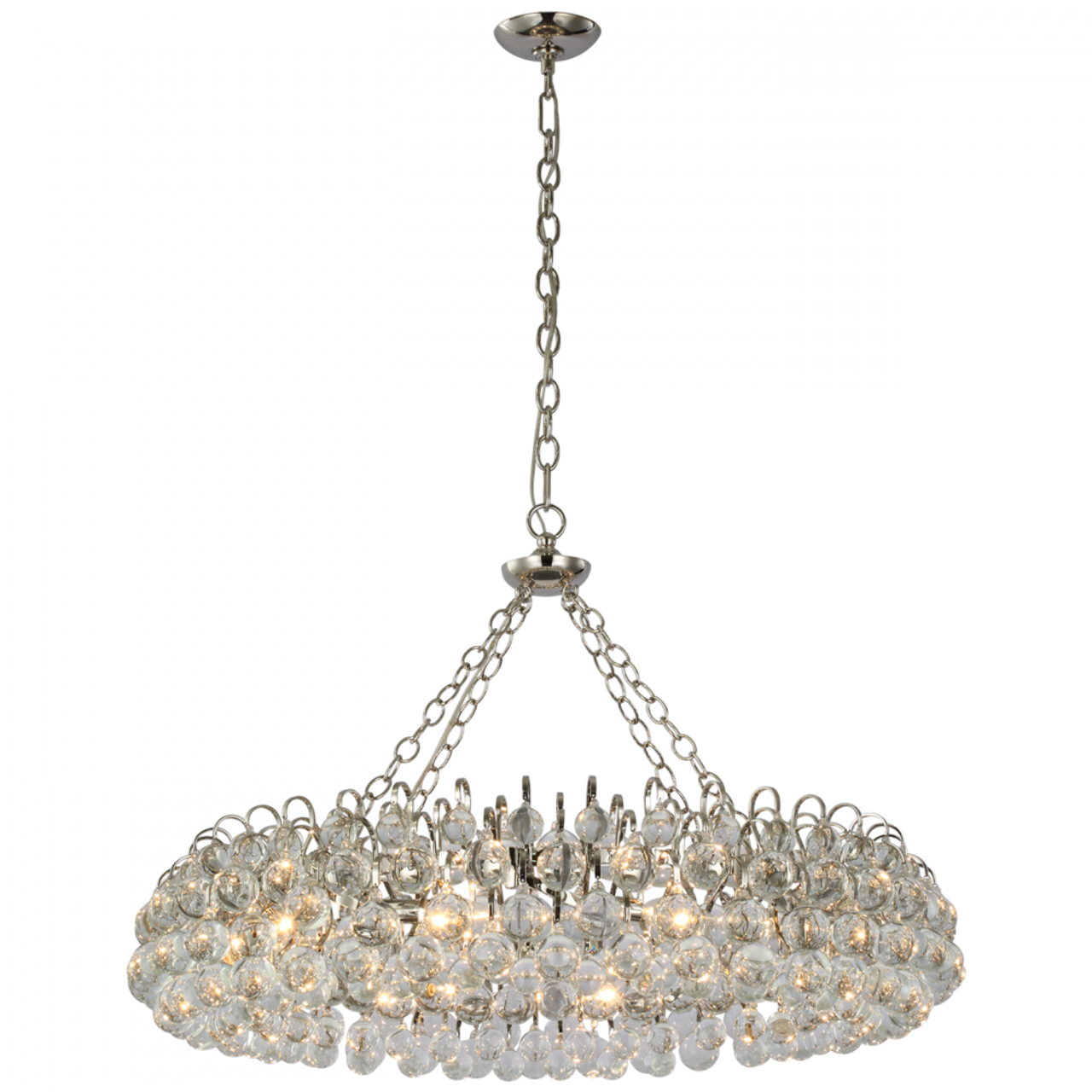 Bellvale Chandelier, 10-Light, Polished Nickel, 36.5"W (ARN 5118PN-CG CU3DQ)