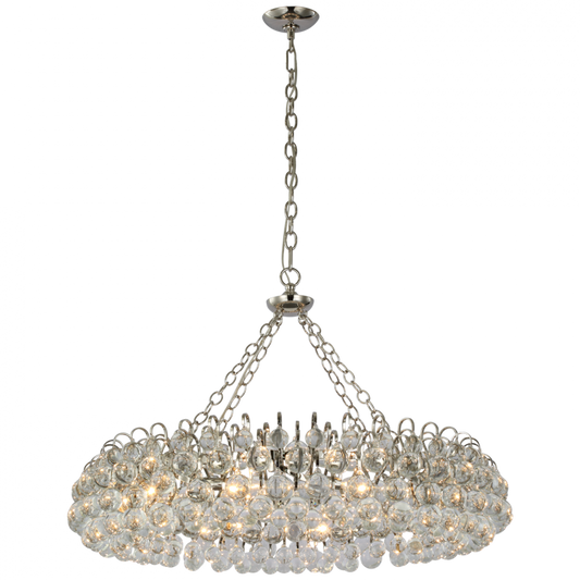 Bellvale Chandelier, 10-Light, Polished Nickel, 36.5"W (ARN 5118PN-CG CU3DQ)