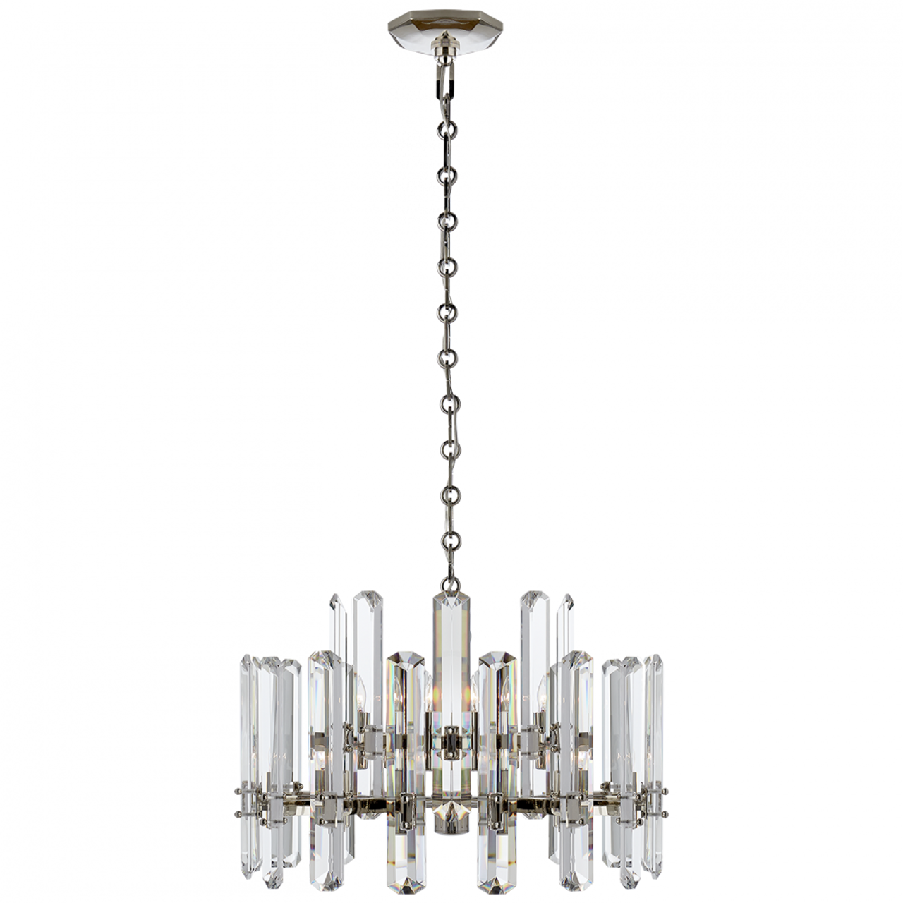 Bonnington Chandelier, 12-Light, Polished Nickel, 24.25"W (ARN 5124PN-CG 2MWJN)