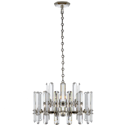 Bonnington Chandelier, 12-Light, Polished Nickel, 24.25"W (ARN 5124PN-CG 2MWJN)