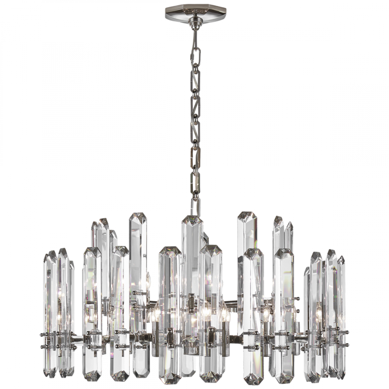 Bonnington Chandelier, 18-Light, Polished Nickel, 32"W (ARN 5125PN-CG 2V5RK)