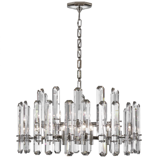 Bonnington Chandelier, 18-Light, Polished Nickel, 32"W (ARN 5125PN-CG 2V5RK)