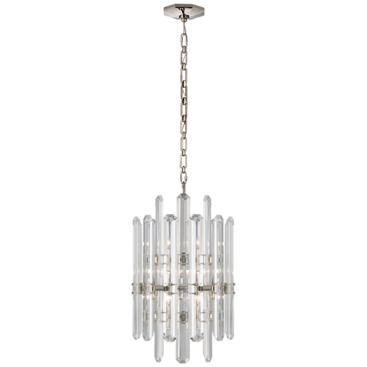 Bonnington Chandelier, 12-Light, Polished Nickel, 16"W (ARN 5128PN CM00P)