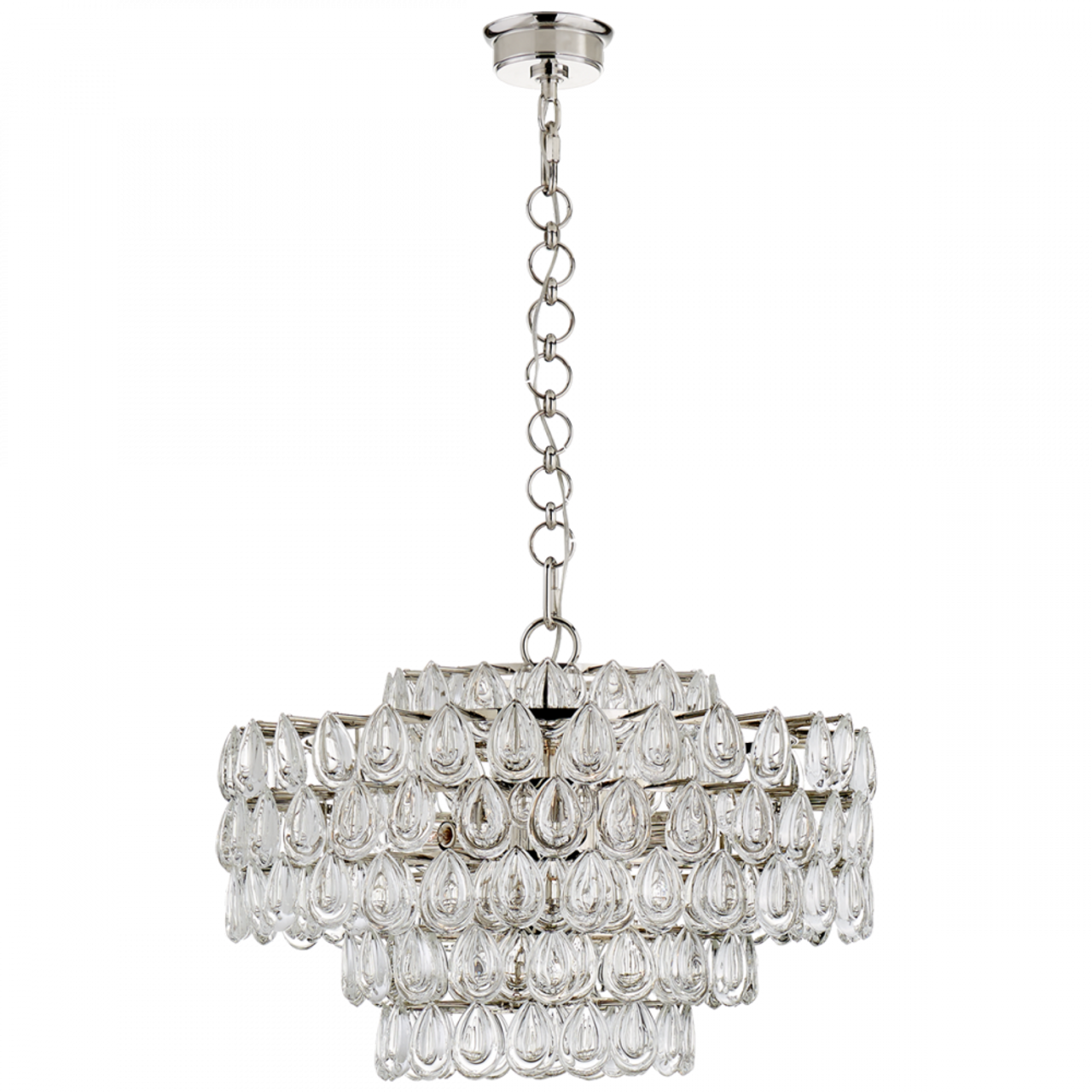 Liscia Chandelier, 12-Light, Polished Nickel, 25"W (ARN 5173PN-CG 2R62H)