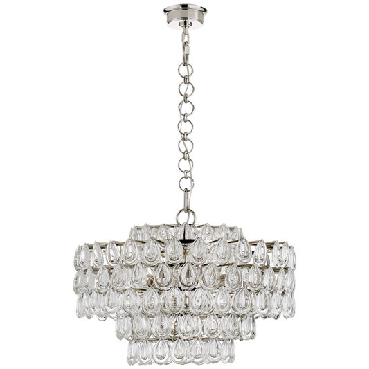 Liscia Chandelier, 12-Light, Polished Nickel, 25"W (ARN 5173PN-CG 2R62H)