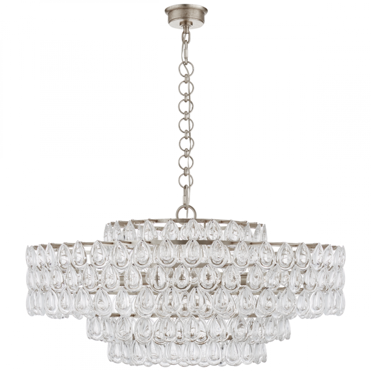 Liscia Chandelier, 12-Light, Burnished Silver Leaf, 36"W (ARN 5174BSL-CG CLZ34)