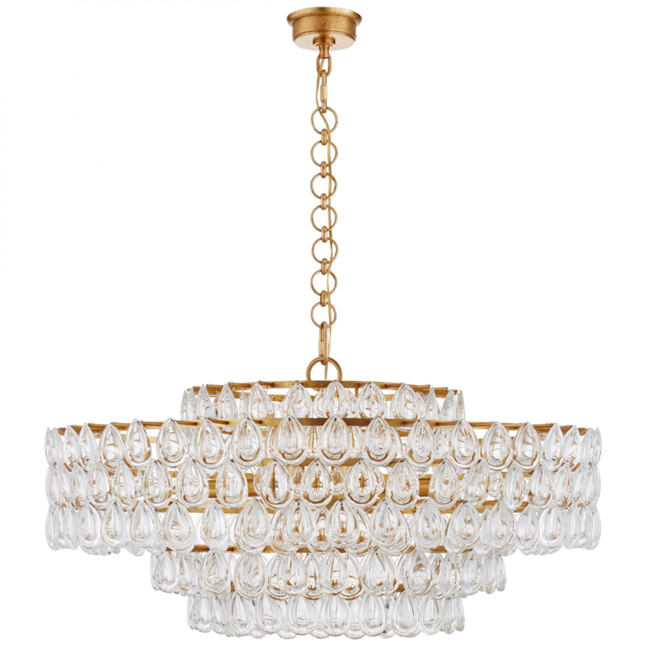 Liscia Chandelier, 12-Light, Gild, Crystal Shade, 36"W (ARN 5174G-CG CLZ33)