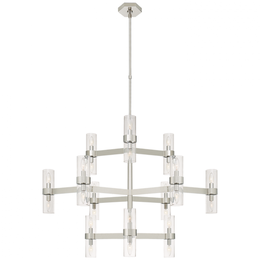 Margita Chandelier, 24-Light, Polished Nickel, 44.5"W (ARN 5272PN-CG CLY4F)