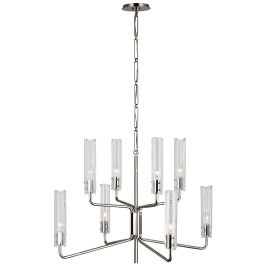 Casoria Medium Two-Tier Chandelier - Polished Nickel