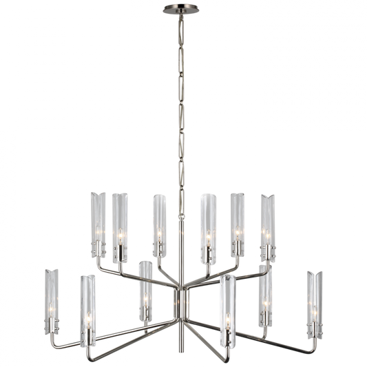 Casoria Large Two-Tier Chandelier - Polished Nickel