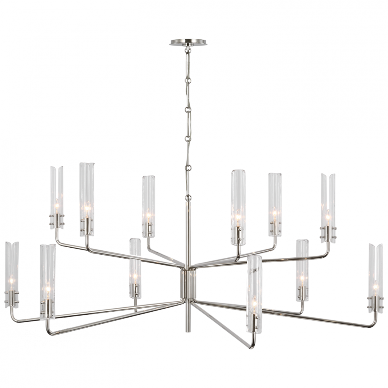 Casoria Grande Two Tier Chandelier - Polished Nickel