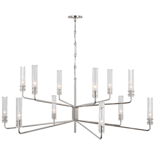 Casoria Grande Two Tier Chandelier - Polished Nickel