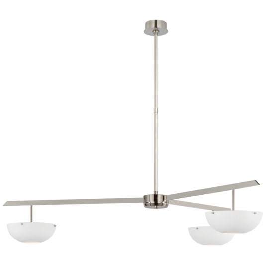 Valencia LED Extra Large Chandelier - Polished Nickel and Matte White