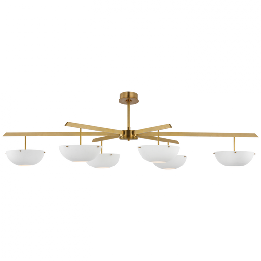 Valencia LED Grande Chandelier - Hand-Rubbed Antique Brass and Matte White