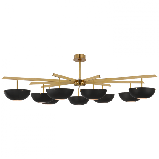 Valencia Grande Chandelier - Hand-Rubbed Antique Brass and Matte Black