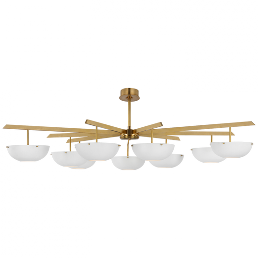 Valencia Grande Chandelier - Hand-Rubbed Antique Brass and Matte White