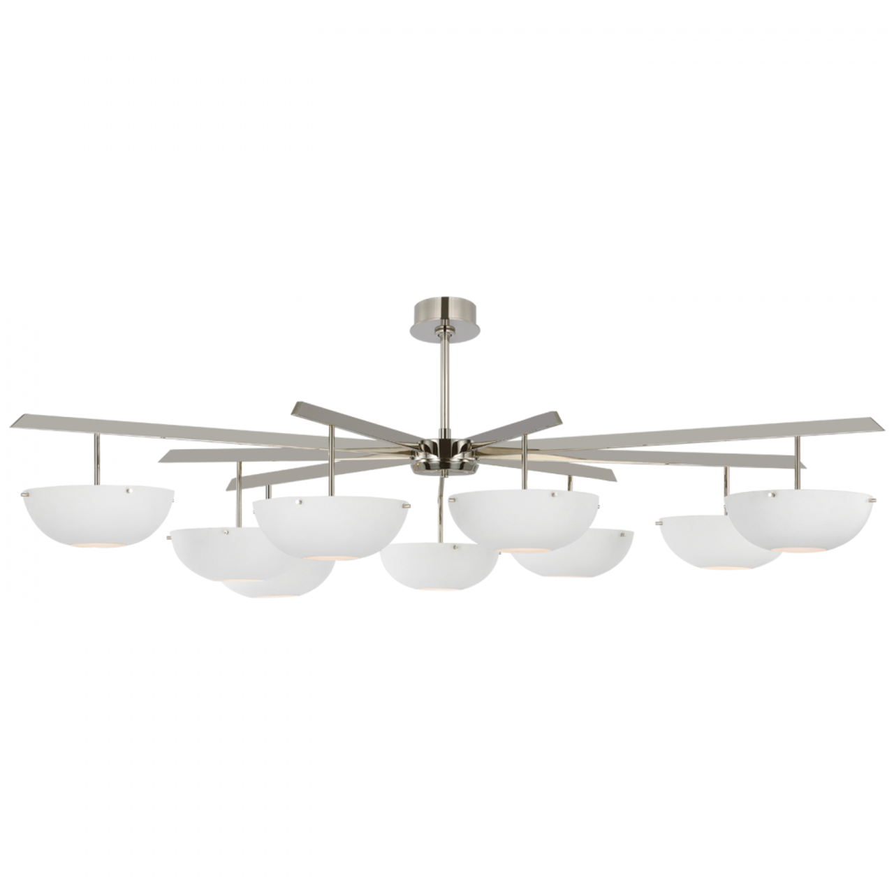 Valencia Grande Chandelier - Polished Nickel and Matte White