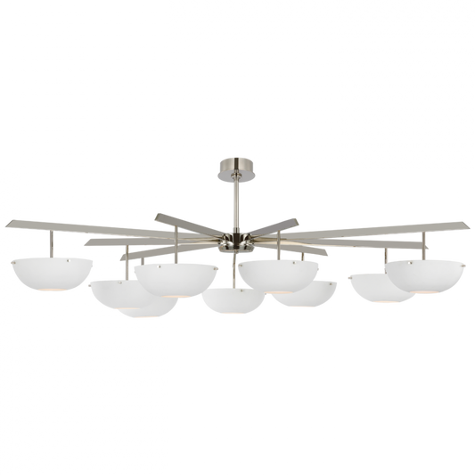 Valencia Grande Chandelier - Polished Nickel and Matte White