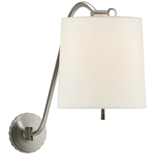 Understudy Sconce, 1-Light, Soft Silver, Linen Shade, 18"H (BBL 2010SS-L D31HV)