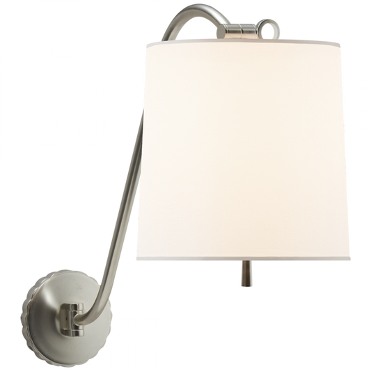 Understudy Wall Sconce, 1-Light, Soft Silver, Silk Shade, 18"H (BBL 2010SS-S 2JYU6)