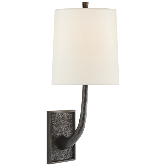 Lyric Branch Sconce, 1-Light, Bronze, Linen Shade, 19"H (BBL 2030BZ-L D31HW)