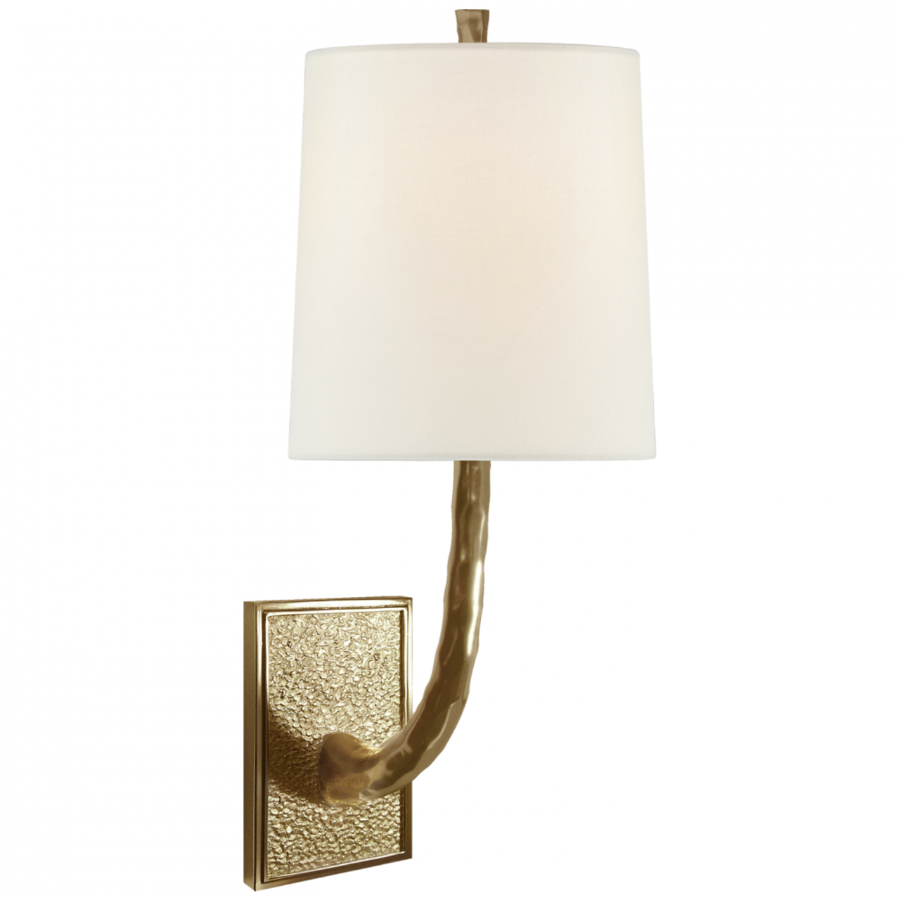 Lyric Branch Sconce, 1-Light, Soft Brass, Linen Shade, 19"H (BBL 2030SB-L D31HX)