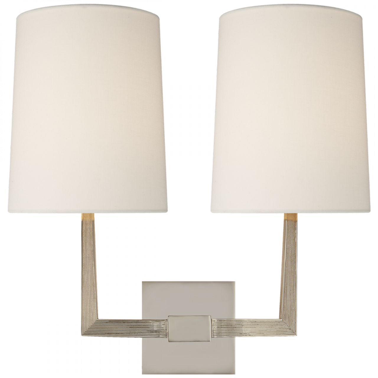 Ojai Wall Sconce, 2-Light, Polished Nickel, Linen Shade, 16.5"H (BBL 2084PN-L CHUFZ)