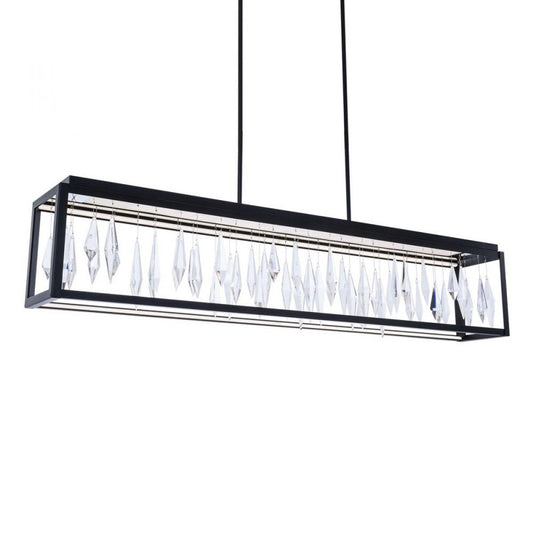 Mirage Linear Pendant, Integrated LED, Black, Optic Crystal (BPD16254-BK YUEX014AYN)