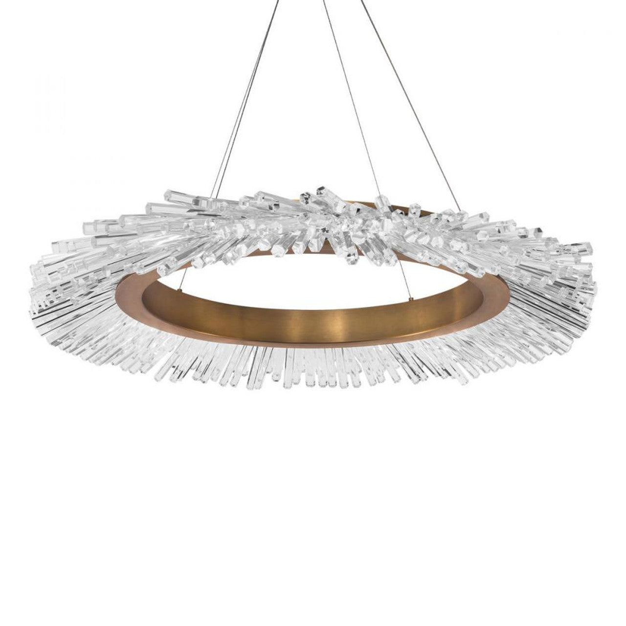 Benediction Pendant, Integrated LED, Aged Brass, Optic Crystal (BPD46237-AB YUEX014CWD)