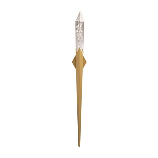 Solitude Wall Sconce, Integrated LED, Aged Brass, Optic Haze Quartz (BWS31270-AB YUEX014CYY)