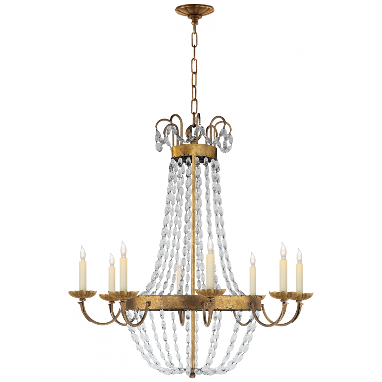 Paris Flea Market Chandelier, 8-Light, Gilded Iron, 32"W (CHC 1408GI-SG 2FU7K)