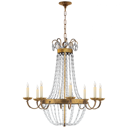 Paris Flea Market Chandelier, 8-Light, Gilded Iron, 32"W (CHC 1408GI-SG 2FU7K)