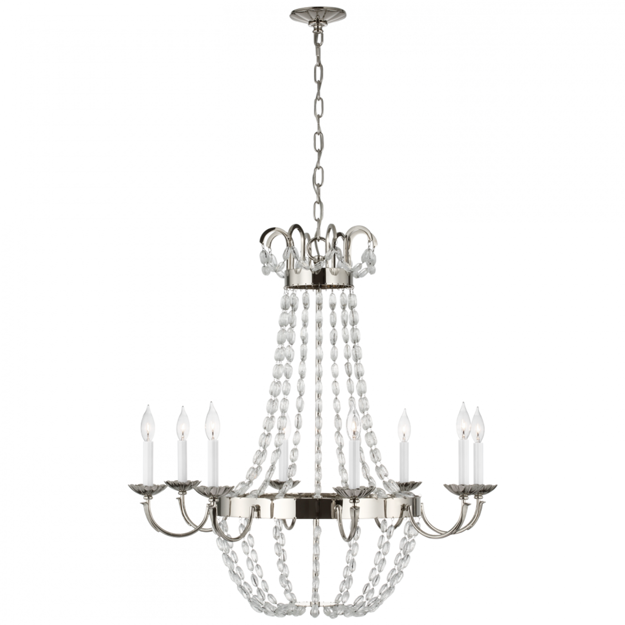 Paris Large Chandelier - Polished Nickel