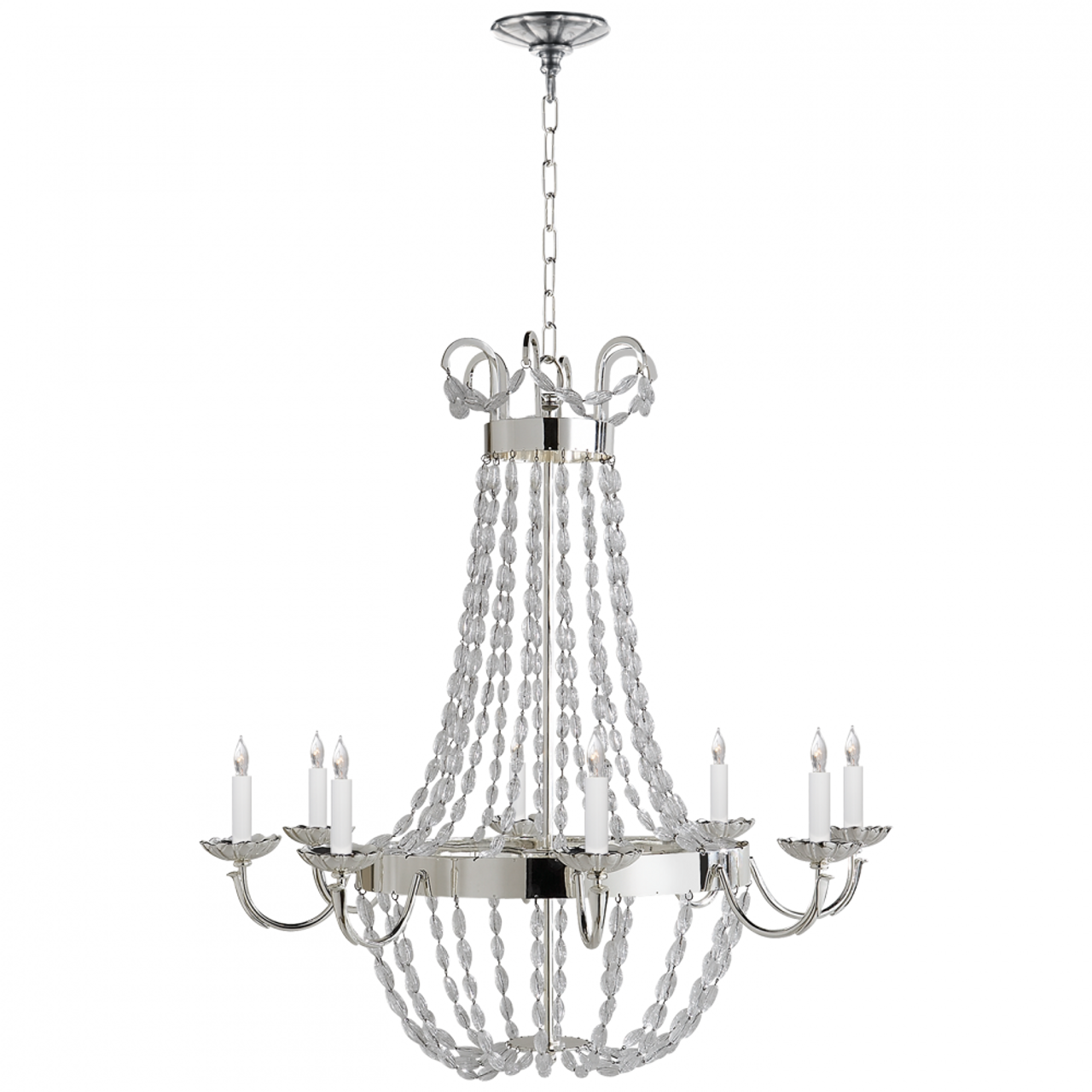 Paris Flea Market Chandelier, 8-Light, Polished Silver, 32"W (CHC 1408PS-SG 25N8A)