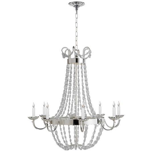 Paris Flea Market Chandelier, 8-Light, Polished Silver, 32"W (CHC 1408PS-SG 25N8A)