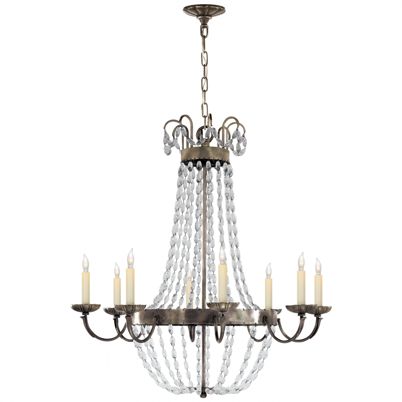 Paris Flea Market Chandelier, 8-Light, Sheffield Silver, 32"W (CHC 1408SHS-SG 2FU78)