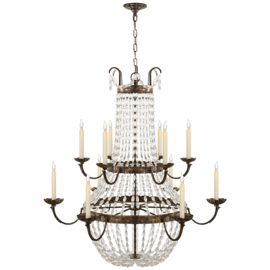 Paris Flea Market Chandelier, 12-Light, Sheffield Silver, 39.5"W (CHC 1508SHS-SG 25P73)