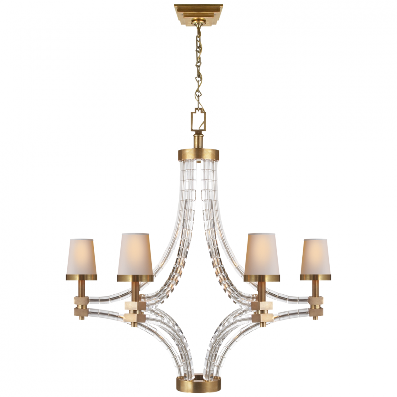 Crystal Chandelier, 6-Light, Antique Burnished Brass, 34.5"W (CHC 1530AB-NP 25P74)