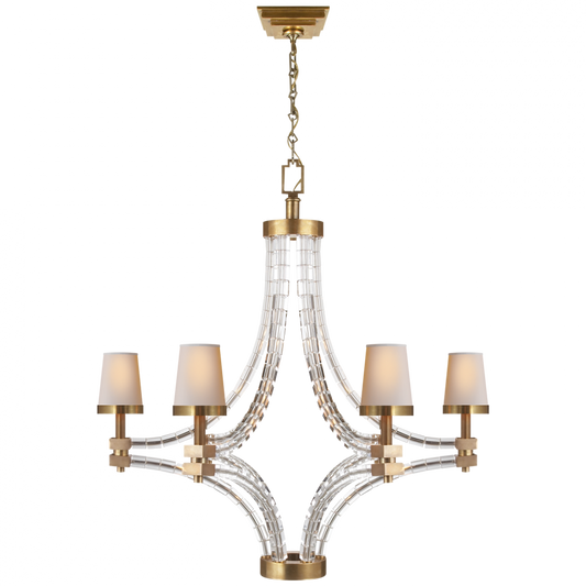 Crystal Chandelier, 6-Light, Antique Burnished Brass, 34.5"W (CHC 1530AB-NP 25P74)