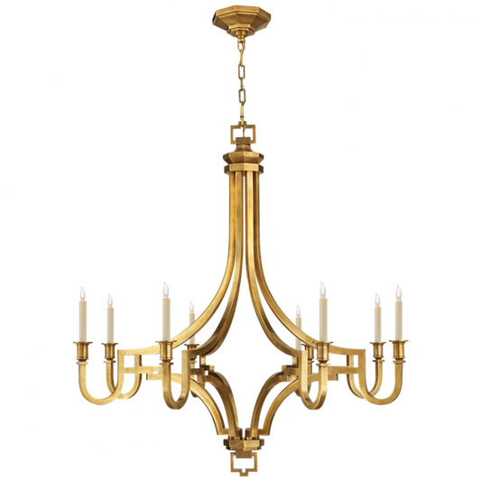 Mykonos Chandelier, 8-Light, Antique Burnished Brass, 37"W (CHC 1562AB 25P7H)