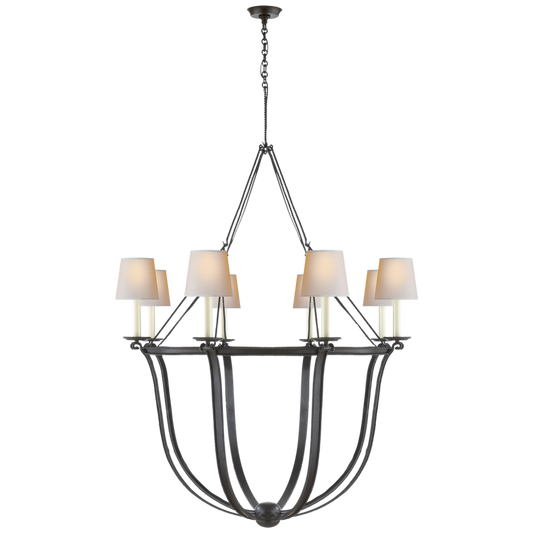 Lancaster Chandelier, 8-Light, Aged Iron, 41.5"W (CHC 1577AI-NP 2K1Q4)