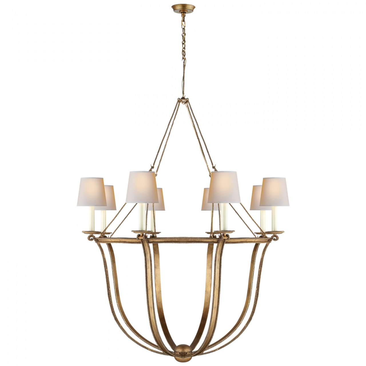 Lancaster Chandelier, 8-Light, Gilded Iron, 41.5"W (CHC 1577GI-NP 2K1Q5)