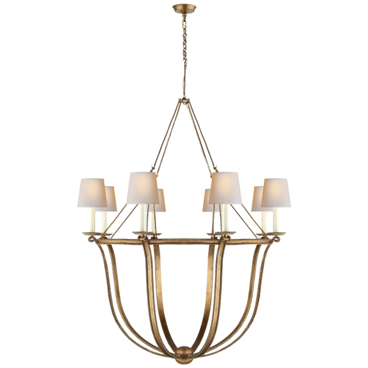 Lancaster Chandelier, 8-Light, Gilded Iron, 41.5"W (CHC 1577GI-NP 2K1Q5)