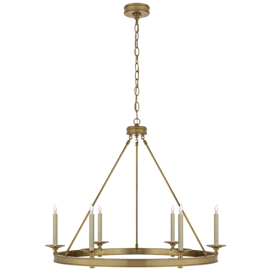 Launceton Chandelier, 6-Light, Antique Burnished Brass, 36"W (CHC 1601AB CHPKU)