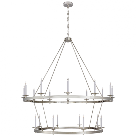 Launceton Chandelier, 20-Light, Polished Nickel, 63.5"W (CHC 1609PN CTWKT)