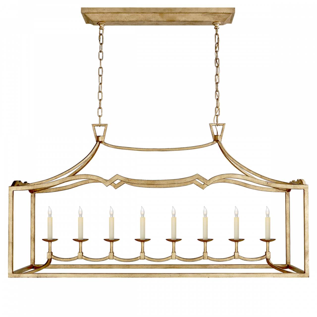 Darlana Linear Chandelier, 8-Light, Gilded Iron, 51.75"W (CHC 2183GI CHUH1)