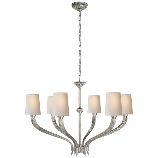 Ruhlmann Chandelier, 6-Light, Antique Nickel, 35.25"W (CHC 2462AN-NP 25Q6U)