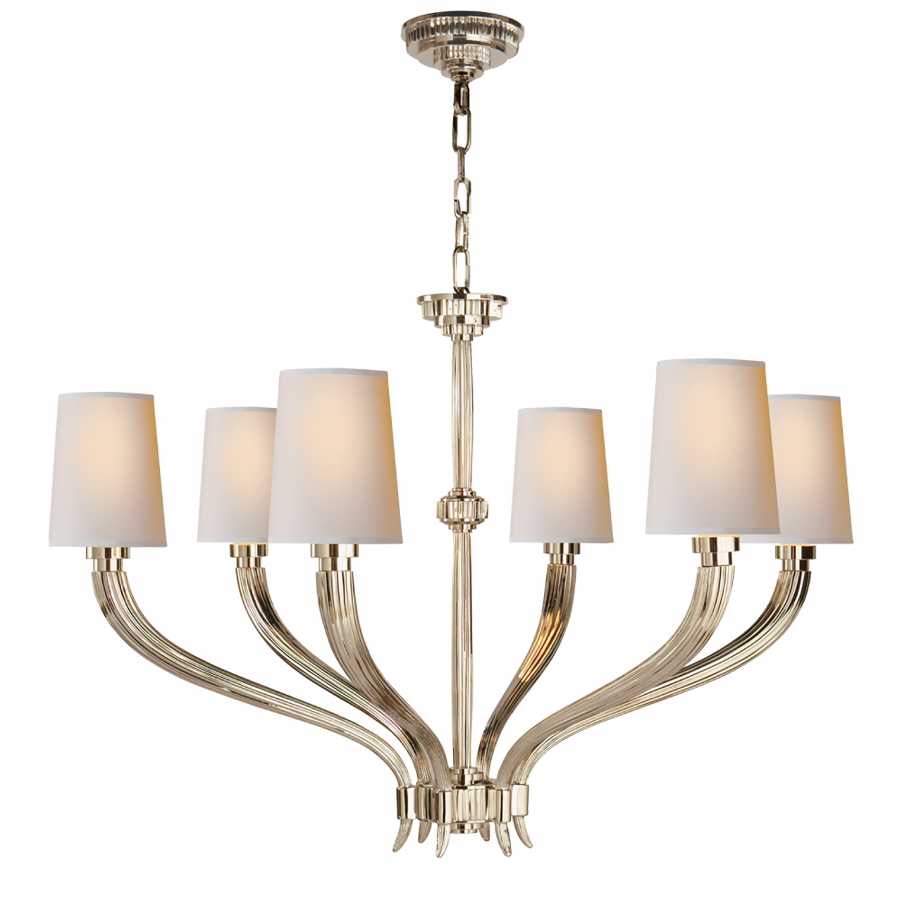 Ruhlmann Chandelier, 6-Light, Polished Nickel, 35.25"W (CHC 2462PN-NP 25Q6W)