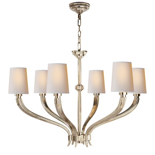 Ruhlmann Chandelier, 6-Light, Polished Nickel, 35.25"W (CHC 2462PN-NP 25Q6W)