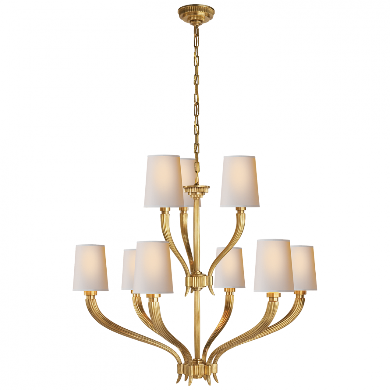 Ruhlmann Chandelier, 9-Light, Antique Burnished Brass, 35"W (CHC 2465AB-NP 2K1QE)